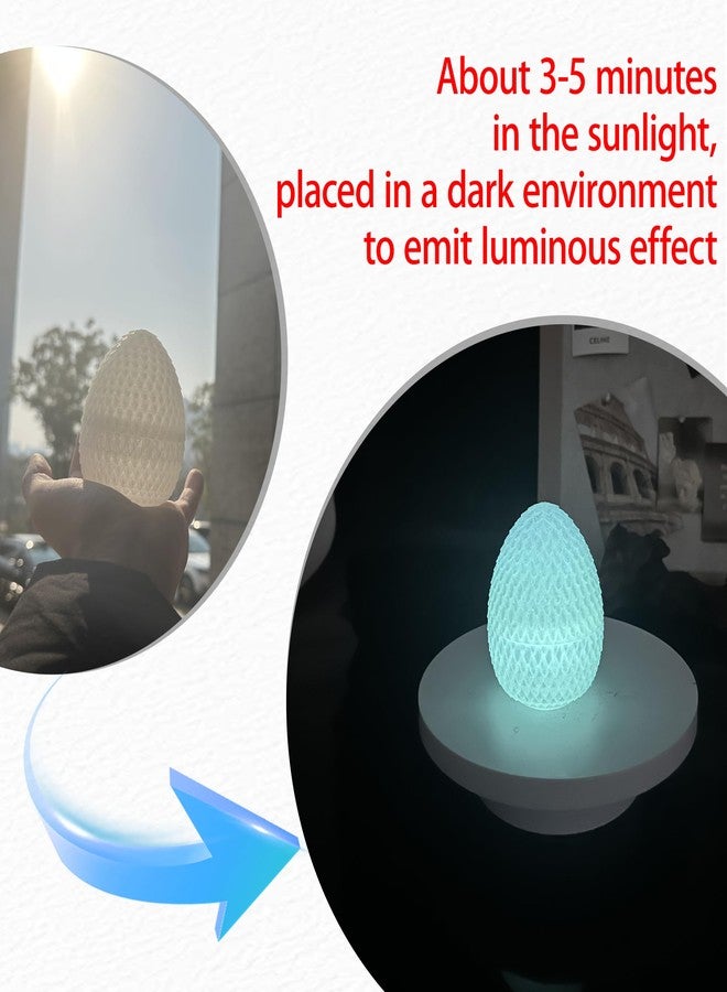 Flavery 3D Printed Flying Dragon Egg - Winged Dragon in Easter Eggs, Flexible Crystal Animal Inside, Mystery 3D Gift, Desk Decoration, Basket Stuffers, Fidget Toy (Glow in The Dark Blue) - Image 3